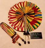 Red Kente Print Fan