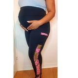 Afro Pink Maternity Leggings (Medium)