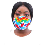 Blue Kente Mask (Medium)