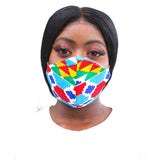 Blue Kente Mask (Medium)