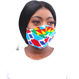 Blue Kente Mask (Medium)
