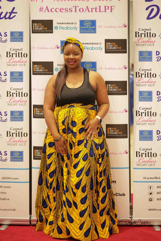 High Yellow Maxi Skirts Set with Matching Headband
