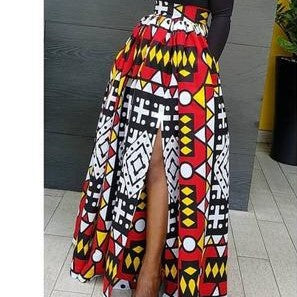 Africa Print Red Samakaka Skirts