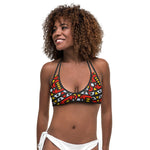 Fire Red Reversible  Bikini Top