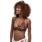 Fire Red Reversible  Bikini Top
