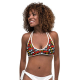 Fire Red Reversible  Bikini Top