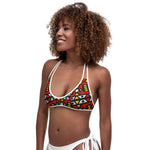 Fire Red Reversible  Bikini Top